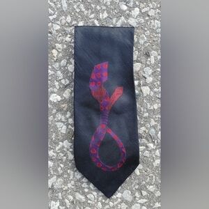Vtg Moschino Noose Print Silk Tie Italy Cravatte McQueen Aesthetic Rare